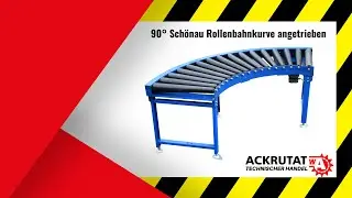 🗜️ 90&deg; Rollenbahnkurve angetrieben Sch&ouml;nau F&ouml;rderbreite 595 mm Produktvideo | Ackrutat-Shop