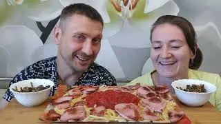 МУКБАНГ СПАГЕТТИ С СЫРОМ И КОЛБАСА СЕРДЕЧКАМИ | MUKBANG SPAGHETTI WITH CHEESE AND SAUSAGE HEARTS