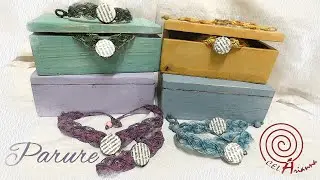 Parure con porta gioie - macram&egrave; - falegnameria - cartonaggio