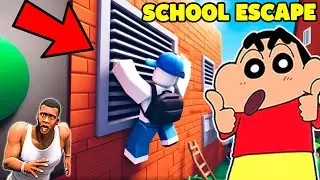 SHINCHAN NOOB VS PRO VS HACKER IN ESCAPE SCHOOL OBBY with franklin & chop | Dream Squad Op