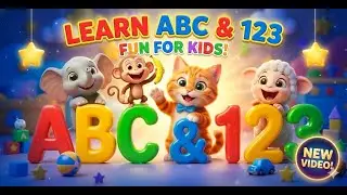 ABC & 123 Song | Learning with Cute Animals 🐘🐒