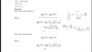 CONTROL SYSTEM :-LECTURE:-2 [INITIAL AND FINAL VALUE THEOREM ]