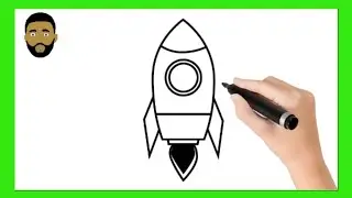 HOW TO DRAW A CARTOON ROCKET FOR KIDS / EASY DRAWING STEP BY STEP