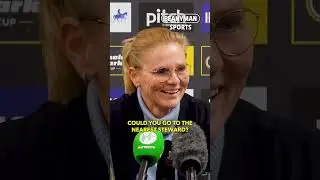 Funny moment Sarina Wiegman's press conference is interrupted by announcement 😂