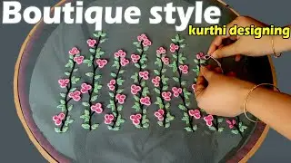 Boutique Style Kurthi Designing ||Plain top into Designer Kurthi|| Jaicy's Creative Designs