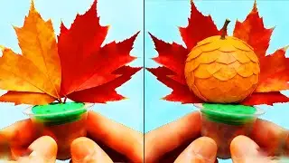 Maple Leaf Orange 🍊  Easy Autumn Nature Craft Idea With Leaves