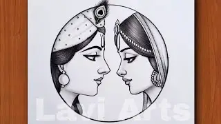 Radha Krishna Pencil Drawing- Very Easy Step by Step | Radha Krishna Image Drawing | Krishna drawing