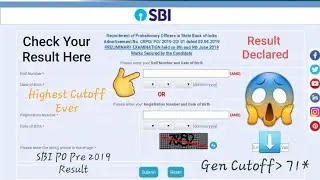 SBI PO 2019 Prelims Result Out | Check Marks & Cut Off | Result Declared | Highest Cutoff Ever