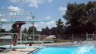 Joey jumping off the high dive