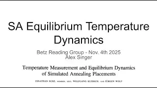 [Reading Group] SA Equilibrium Temperature Dynamics  (Alex Singer)