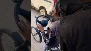 Cycle Ko kiya Modified Car Ka Steering Lga Kar #shorts