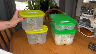 Tupperware FridgeSmart 4 teiliges Starter Set, h&auml;lt Lebensmittel l&auml;nger frisch, stapelbar f&uuml;r eine e
