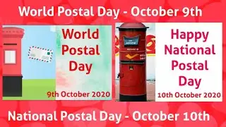 World Postal Day /Indian Postal Day Status/National Postal Day/October9,10/Postal Day Status