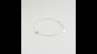 Pink Crystal Anklet Created with Zircondia&reg; Crystals by Philip Jones Jewellery