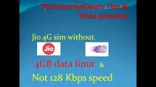 100%Gurantee HOW TO Remove 4GB data limit in JIO 4G