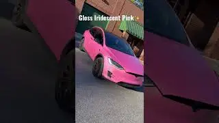 Tesla Model X - Pink Iridescent Wrap✨ #wrap #carwrap #tesla #teslamodelx #pinkwrap