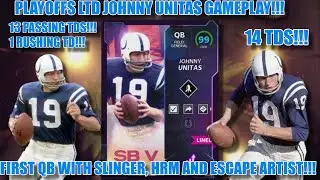 PLAYOFFS LTD JOHNNY UNITAS GAMEPLAY (14 TDS: 13 PASSING TDS & 1 RUSHING TD!!!)