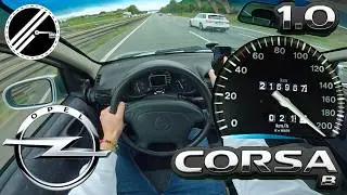 Opel Corsa B 1.0 | 54 PS | Top Speed Drive German Autobahn No Speed Limit POV