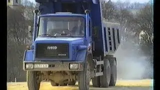 IVECO Baubulle, Liebherr PR732, MAN Hauber, CATERPILLAR 350 L / B31 Döggingen, 08.12.1995.