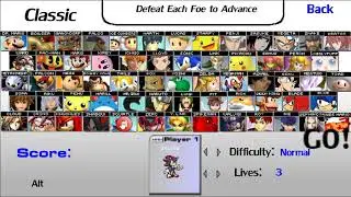 Super Smash Flash 2 Classic Edition All Characters
