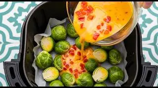 Healthy Air Fryer Omelette with Crispy Brussels Sprouts | Simple Breakfast Idea