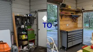 Custom Installing a Built In Tool Cabinet in my Metal Garage. Husky Heavy Duty, 52 x 20 Inch.