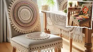 Beautiful dining chair covers (share ideas) #knitting  #crochet #chair #cover