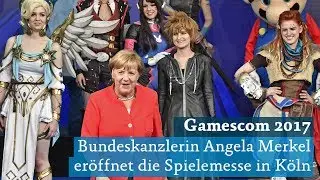 K&ouml;ln: Gamescom 2017 - Bundeskanzlerin Angela Merkel er&ouml;ffnet die Spielemesse in Deutz