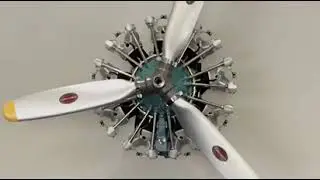 Pratt and Whitney R985 aircraft radial engine. Kinetic Art Piece.