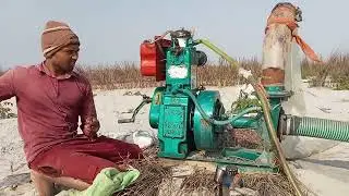 Diesel engine water pump 8hp magchin moveoil change#sarves#waterpump #setup