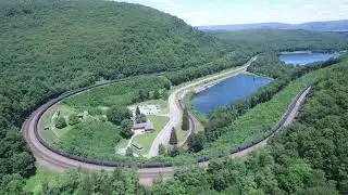 The World Famous Horseshoe Curve in Altoona PA (no sound) drone footage
