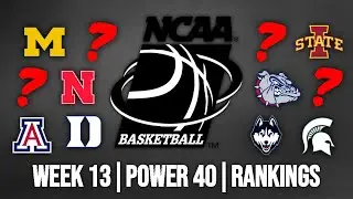 Week 13 College Basketball Power 40 Rankings | 2026 WEEKLY COLLEGE BASKETBALL POWER 40 RANKINGS