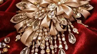 Handmade Cut Moti & Cut Dana Bridal Dresses Net Embroidery, Ribbon Work | Luxury Fancy Dress Designs