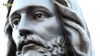 Cast bronze statue of Jesus Christ and angel statue
