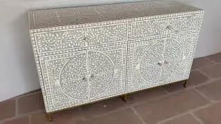 Bone inlay Buffet , Bone Inlay Buffet Grey, Bone Inlay Sideboard Grey , Bone Inlay Cabinet