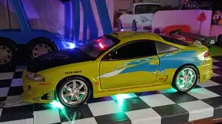 1:18 scale ERTL Mitsubishi Eclipse 1995 miniature, Brian's first car in the Fast and Furious movie.