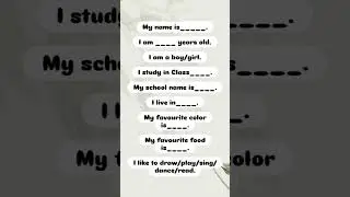 learn self introduction in english easily #learnenglish #english #intro#self #viral #explore #shorts