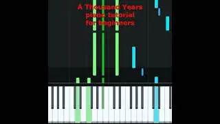 A Thousand Years. Music simple piano tutorial. Easy for beginners. #easypiano #easypianotutorial