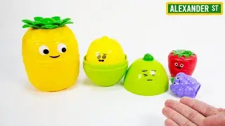 Изучаем цвета, эмоции и чувства | Большие чувства: вкладыши фруктов | Развивающие видео для дошко...