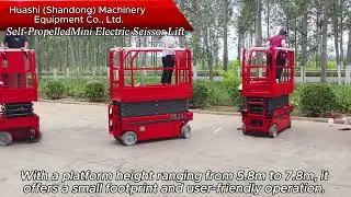 Huashi Machinery 5.8-7.8m Mini Self-Propelled Scissor Lift | Narrow Space-Friendly & Noise-Free