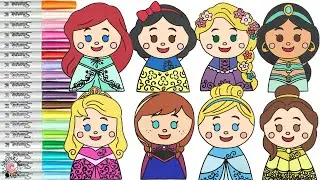 Disney Princess Coloring Book Compilation Disney Kidea Anna Ariel Aurora Belle Jasmine Rapunzel Snow