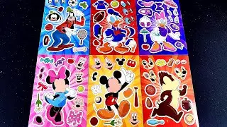 Sticker ASMR  Decorating a Satisfying Sticker Book Disney Character   Mickey mouse, minnie mouse