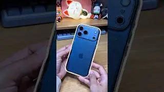 iPhone 17 Pro Max ✨ Screen Protector + Clear Glitter Case (Deep Blue Glow-Up 💙)  #iphone17promax
