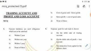 Lec-07 MCQ's on Trading and Profit and Loss Account II #JKSSB