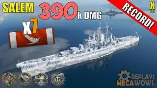 Cruiser Salem 7 Kills & 390k Damage | World of Warships Gameplay