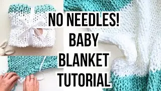 HOW TO FINGER KNIT A BABY BLANKET | No Needles - Anyone can do this project!