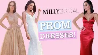 TRYING ON MILLYBRIDAL PROM DRESSES!! *Huge Success*