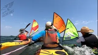 Exciting Kayak Sail with 3 friends on Jackson Sea Kayaks.