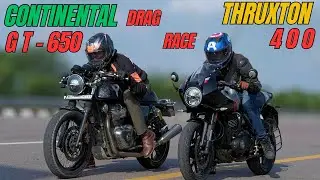 Thruxton 400 vs GT650 Drag Race | Who Is The Real Cafe Racer ? | The UP46 Rider |