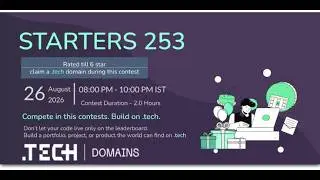 STARTERS 253 || Codechef contest LIVE  || #codechef #coding #programming #contest